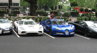 Super-combo in Londra: Veyron L'or Blanc, Agera R, Veyron cromat si nu numai - Photo