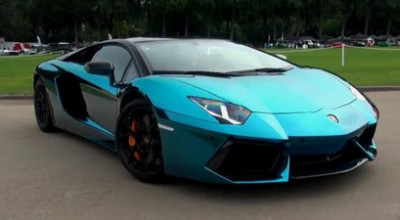 Lamborghini Aventador cu bunatati din carbon si folie cromata - Photo