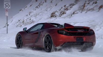 McLaren 12C Spider se întrece pe zăpadă cu campioana la snowboard Chanelle Sladics - Photo