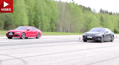 Tesla Model S P85D pierde teren în faţa unui Audi RS7! (VIDEO) - Photo