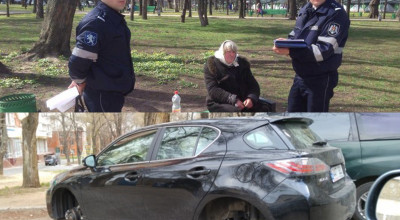 Poliţiştii amendează băbuţele în parc, iar hoţii fură roţile automobilelor din oraş! - Photo