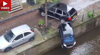 VIDEO: Un Porsche Cayenne loveşte şi aruncă în apă un Smart, în încercarea de a scăpa de poliţie!? - Photo