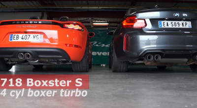 VIDEO: Noul Porsche 718 Boxster S se duelează cu un BMW M2 la proba sunetului - Photo