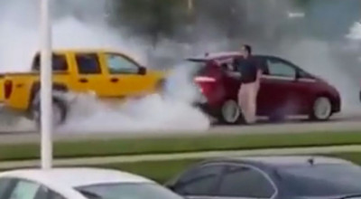 VIDEO: A intrat în comă diabetică la volan provocând un imens burnout! - Photo