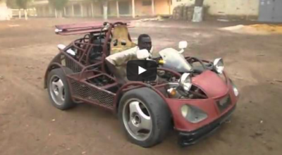 Un african a făcut imposibilul! Și-a construit un ”bolid” din piese găsite la gunoi! - Photo