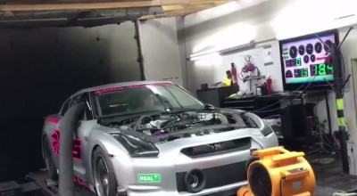 Un Nissan GT-R de 3.000 CP aproape că îşi ia zborul de pe standul Dyno - Photo