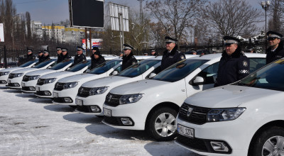UE a sponsorizat Poliția Republicii Moldova cu 42 de automobile noi Dacia Logan! - Photo