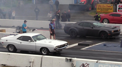 (VIDEO) Vechiul Dodge Challenger și noul SRT Demon au fost aliniați la start într-o cursă de drag racing! - Photo