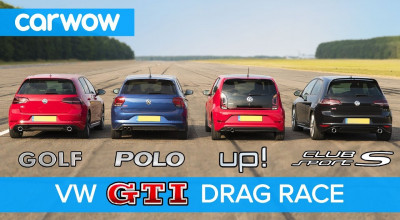 (VIDEO) Toată gama modelelor Volkswagen în versiunea GTI au fost aliniate la start! - Photo