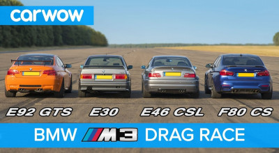 (VIDEO) BMW M3 E30 Roberto Ravaglia, E46 CSL, E92 GTS și F80 CS au fost puse la încercare într-un exercițiu de drag racing! - Photo