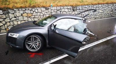 Concurs! Caută partea lipsă a acestui Audi R8 și vei afla ce mașină l-a rupt în două! - Photo