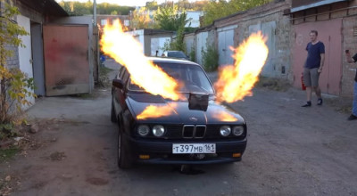 (VIDEO) Cel mai dement BMW E30 se află în Rusia! Acesta este echipat cu o turbină de la avionul MIG-23 și scoate un sunet infernal - Photo