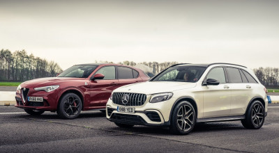 (VIDEO) Mercedes-AMG GLC 63S vs Alfa Romeo Stelvio Quadrifoglio! Bătălia celor mai rapide SUV-uri de pe Nurburgring - Photo