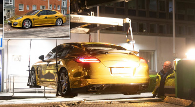 Poliția din Hamburg a catalogat mașinile colantate cu folie aurie drept PERICOL PENTRU PARTICIPANȚII LA TRAFIC! - Photo