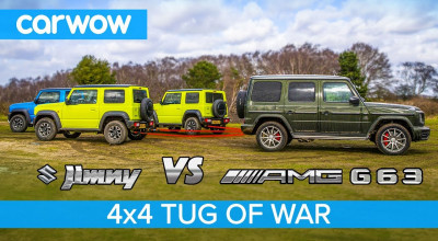 150.000 versus 15.000? Noul G-Class este provocat la tras frânghia de un Suzuki Jimny. Ba nu, de trei Suzuki! (VIDEO) - Photo