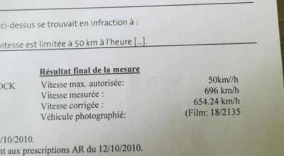 Șofer amendat că a circulat cu 696 de km/h! Nu e glumă, polițiștii i-au trimis procesul verbal prin poștă - Photo