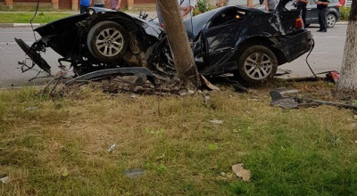 (VIDEO) Imagini dinaintea impactului de la Ungheni, unde un BMW s-a izbit într-un stâlp! - Photo