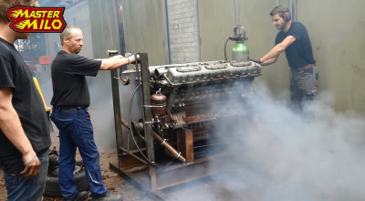 Au reconditionat motorul V12 diesel de 38.8 litri volum de pe un tank! Prima cheie vine după 28 de ani! (VIDEO) - Photo