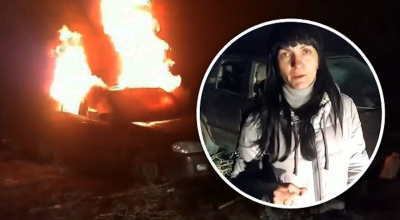 (VIDEO) O șoferiță din Ucraina și-a dat foc mașinei în semn de protest. Acesta este mesajul ei către Zelenski - Photo