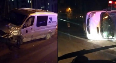 (VIDEO) Accident la Durlești! Două microbuze s-au lovit frontal - Photo