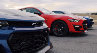 Shelby GT500 versus Camaro ZL1 și Challenger Redeye într-o cursă de Drag Racing (VIDEO) - Photo