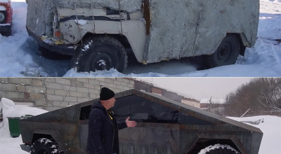 Rușii au mai făcut un proiect Tesla Cybertruck, de data aceasta la baza unui UAZ! (VIDEO) - Photo