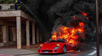 (VIDEO) Un exemplar al legendarului Ferrari F40 a ars practic în întregime, după o tură prin Monaco! - Photo