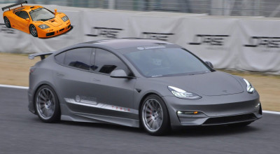 Tesla Model 3, aproape de legendarul McLaren F1, pe circuitul de la Tsukuba (VIDEO) - Photo