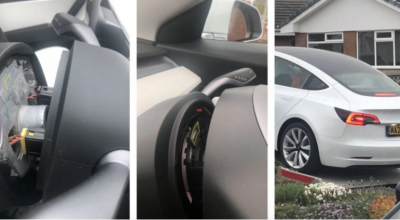 I-a căzut volanul de pe Tesla Model 3, la numai o lună de exploatare! ”Oare ce urmează să se mai desprindă?” - Photo