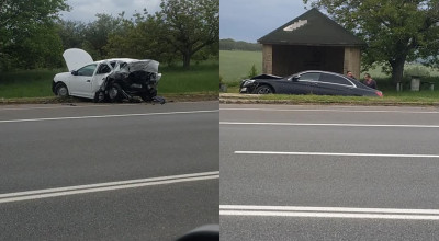 Mașina Capcană al INSP, distrusă de un vitezoman cu S-Class! - Photo