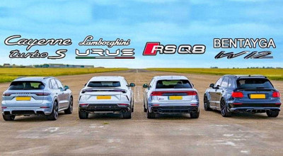 (VIDEO) Cayenne, Urus, RS Q8 și Bentayga s-au aliniat la linia de start pentru un drag racing! Află cine a câștigat cursa - Photo