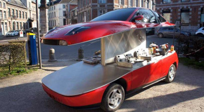 Au tăiat FIAT-ul în două, pentru a-l transforma în mașină de fast food!  Au tăiat FIAT-ul în două, pentru a-l transforma în mașină de fast food! - Photo