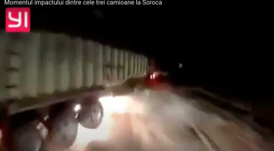 GROAZNIC! Iată momentul impactului și exploziei dintre cele trei camioane (VIDEO) - Photo