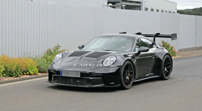 Vezi primele imagini cu viitorul Porsche 911 GT3 RS, spionat cu un kit aerodinamic extrem - Photo