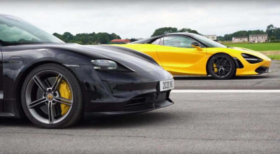 Porsche Taycan Turbo S într-un duel direct cu McLaren 720S (VIDEO) - Photo