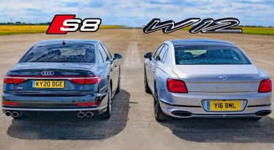 (VIDEO) Drag racing: noul Audi S8 versus Bentley Flying Spur - Photo