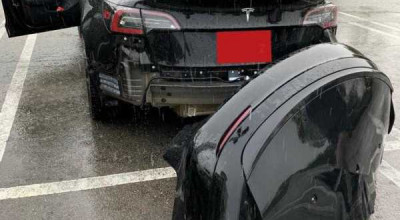 Tesla a recunoscut că există o problemă constructivă care duce la desprinderea barei de protecție la Model 3 - Photo