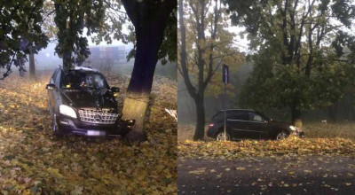 Deputatul Oleg Sîrbu, fiind la volanul unui Mercedes s-a izbit într-un copac - Photo