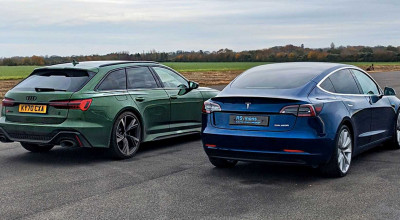 (VIDEO) Drag Racing: Audi RS6 Avant versus Tesla Model 3 Performance - Photo