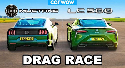 Drag Racing: Lexus LC 500 vs Ford Mustang Bullit. Bătălia V8-urilor! - Photo