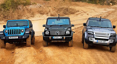 Drag Racing în condiții de off-road: Mercedes-Benz G-Class vs Land Rover Defender și Jeep Wrangler - Photo