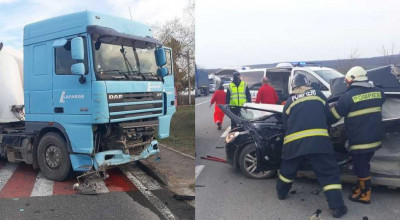 Încă un accident tragic, între un automobil și un camion, în această seară! Șoferul unui Volvo a murit - Photo
