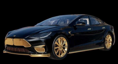 Atelierul Caviar a pregătit o Tesla Model S de lux, cu o mulțime de elemente poleite cu aur! Atelierul Caviar a pregătit o Tesla Model S de lux, cu o mulțime de elemente poleite cu aur! - Photo