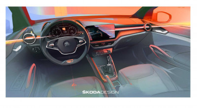 Așa va arăta interiorul noii Skoda Fabia! Cea de-a patra generație debutează în câteva zile - Photo