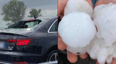 Dezastru în nordul Italiei! Sute de mașini au fost afectate de grindină de mărimea unei mingi de tenis - Photo