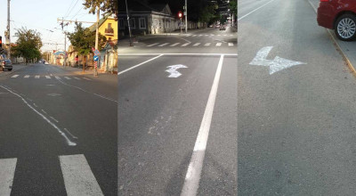 Sătul de neglijența șoferilor, un bărbat a desenat marcajul pe o stradă din centrul capitalei! - Photo