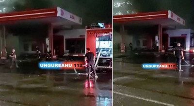 (VIDEO) O benzinărie din capitală a fost cuprinsă de flăcări după ce a fost lovită de fulger! - Photo
