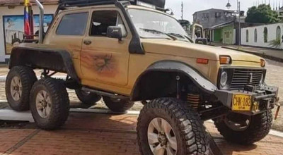 Pasionații auto din Columbia, au transformat o veche Lada Niva într-un monstru 6×6 cu un motor diesel (VIDEO) - Photo