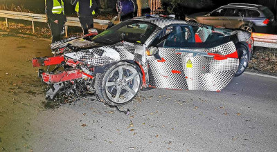 (VIDEO) Un Ferrari SF90 Stradale accidentat, a fost găsit în apropiere de circuitul Formula 1 din Germania - Photo