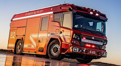 (VIDEO) Primul camion electric destinat pompierilor este echipat și cu un motor diesel de 300 CP! - Photo